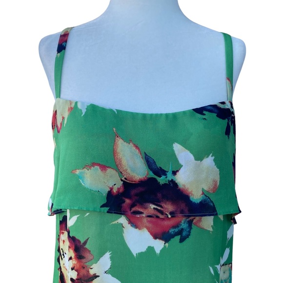 CABi Green Floral Flounce Tank Top M - Picture 2 of 13
